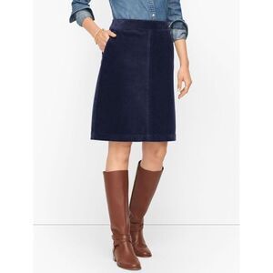 ✨TALBOTS NAVY COTTON BLEND CORDUROY A-LINE SZ 6 SKIRT✨